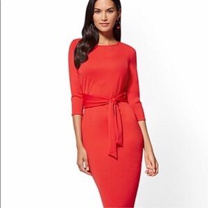 Red New York & Company Midi Dress NWT Med